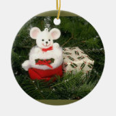 White Mouse kerstversiering Keramisch Ornament (Voorkant)