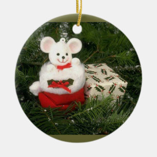 White Mouse kerstversiering Keramisch Ornament