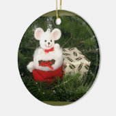 White Mouse kerstversiering Keramisch Ornament (Links)