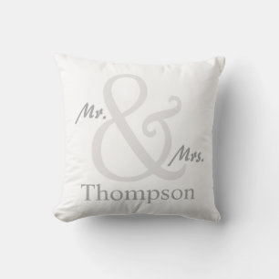 White Mr. en Mrs. Couple's Kussen