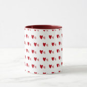 White Mug – Dark & Light Wavy Hearts Mok (Midden)