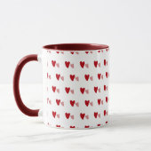 White Mug – Dark & Light Wavy Hearts Mok (Links)