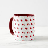 White Mug – Dark & Light Wavy Hearts Mok (Voorkant links)