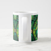 White mug featuring a vibrant, intricate pattern  grote koffiekop (Achterkant)