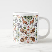 White mug featuring a vibrant jungle animal grote koffiekop (Rechts)