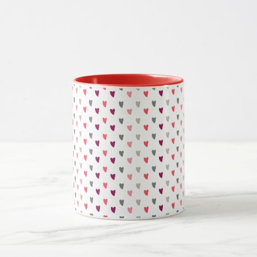 White Mug – Mixed Small Hearts Mok (Midden)