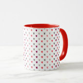 White Mug – Mixed Small Hearts Mok (Voorkant rechts)