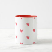 White Mug – Wavy Red Hearts Mok (Midden)