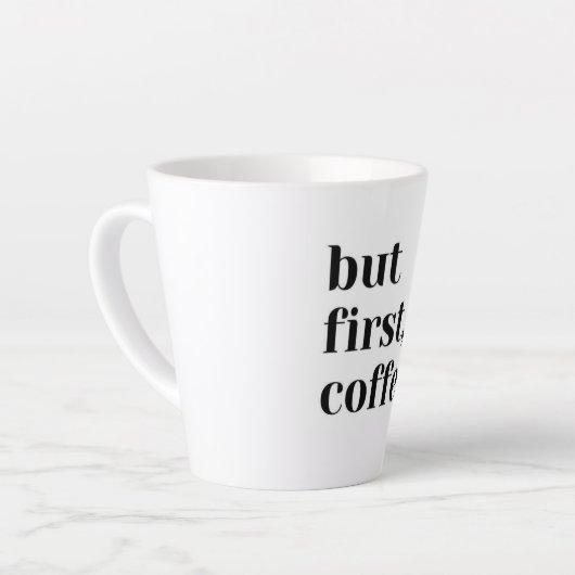 White mug With desing Latte Mok (Linkerhoek)