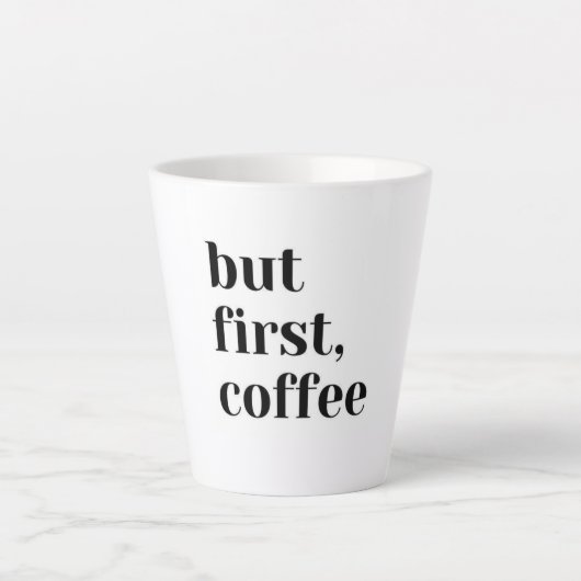 White mug With desing Latte Mok (Voorkant)