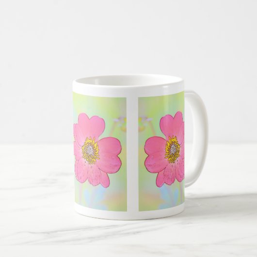 White Mug With Flowers Koffiemok (Voorkant rechts)