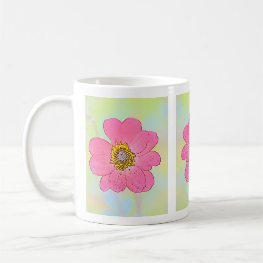 White Mug With Flowers Koffiemok (Links)