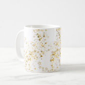 White Mug with golden stars Koffiemok (Voorkant links)