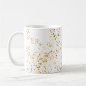 White Mug with golden stars Koffiemok (Links)