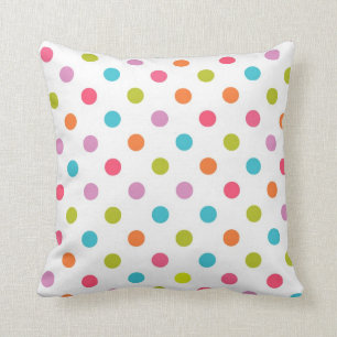 White Multicolor Polka Dot Sierkussen