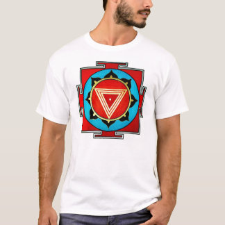 White Multicolored Kali Yantra T-shirt