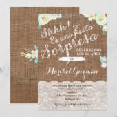 White Munt verrassing verjaardagsuitnodiging Spaan Kaart (Voorkant / Achterkant)