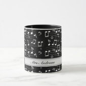White music notes on black background  mok (Midden)