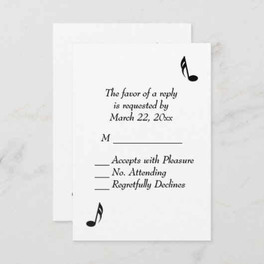 White Music Wedding RSVP (Voorkant / Achterkant)