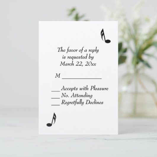 White Music Wedding RSVP (Staand voorkant)