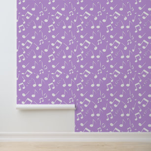 White Musical Notes Design Behang
