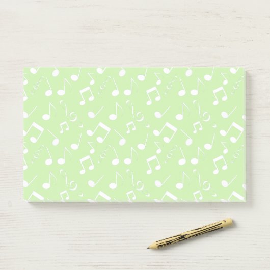 White Musical Notes Design Post-it Notes (Op bureau)