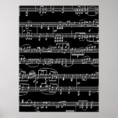 white musical notes on black, music poster (Voorkant)