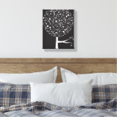 White Musical Notes Pop Tree Nursery Wall Art Canvas Afdruk (Insitu (Slaapkamer))