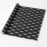White Mustache en Black Paper Cadeaupapier<br><div class="desc">Grappig wit snor een roze verpakkingspapier. Verpak je verjaardagsgeschenken, prijzen en nog veel meer in deze stijl, ouderwetse snor. Geweldig voor snor bash, klein man, vaderdag, verjaardag, douche, bruiloft, afstuderen en nog veel meer. U kunt de kleur van de snor wijzigen door de achtergrondkleur te wijzigen. Het gebruik past knoop...</div>