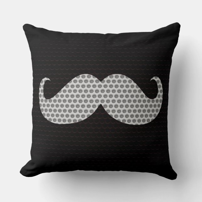 White Mustache Metal Hole Kussen (Voorkant)