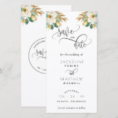 White Mustard Wedding Save the Date Bladwijzer (Voorkant / Achterkant)