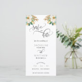 White Mustard Wedding Save the Date Bladwijzer (Staand voorkant)