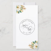 White Mustard Wedding Save the Date Bladwijzer (Achterkant)