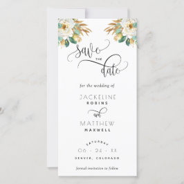White Mustard Wedding Save the Date Bladwijzer