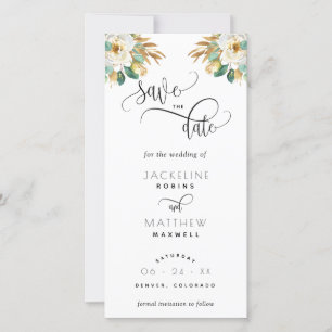 White Mustard Wedding Save the Date Bladwijzer
