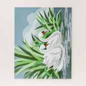 White Mute Swan Legpuzzel (Verticaal)