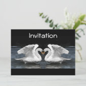 White Mute Swan Mirror Afbeelding Kaart (Staand voorkant)