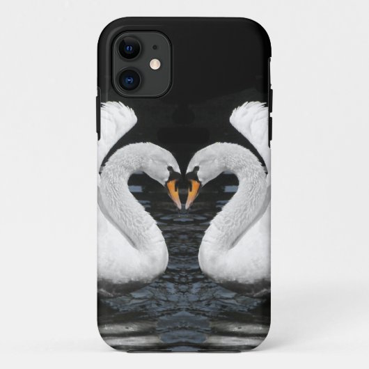 White Mute Swans Mirror Afbeelding Case-Mate iPhone Case (Achterkant)