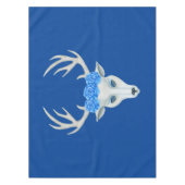 White Mythical Deer Wearing Blue Rozen Big Antlers Tafelkleed (Voorkant)