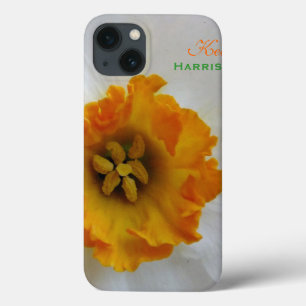 White N Oranje Daffodil persoonlijke iPad-draagtas iPhone 13 Hoesje