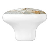 White Nacre Pattern Keramische Knop (Zijkant)
