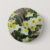 White Narcissus Flowers Button (Voorkant)
