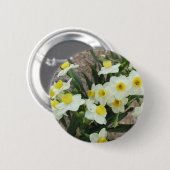 White Narcissus Flowers Button (Voorkant /achterkant)