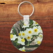 White Narcissus Flowers Sleutelhanger (Voorkant)