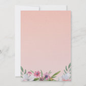 White Narcissus on Abriot Pink Floral Wedding Kaart (Achterkant)