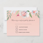 White Narcissus on Abriot Pink RSVP and Menu (Voorkant)