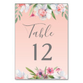 White Narcissus on Abriot Pink Table Number Kaart (Voorkant)