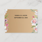 White Narcissus on Champagne Wedding Informatiekaartje (Achterkant)