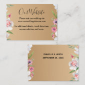 White Narcissus on Champagne Wedding Informatiekaartje (Voorkant / Achterkant)