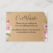 White Narcissus on Champagne Wedding Informatiekaartje (Voorkant)